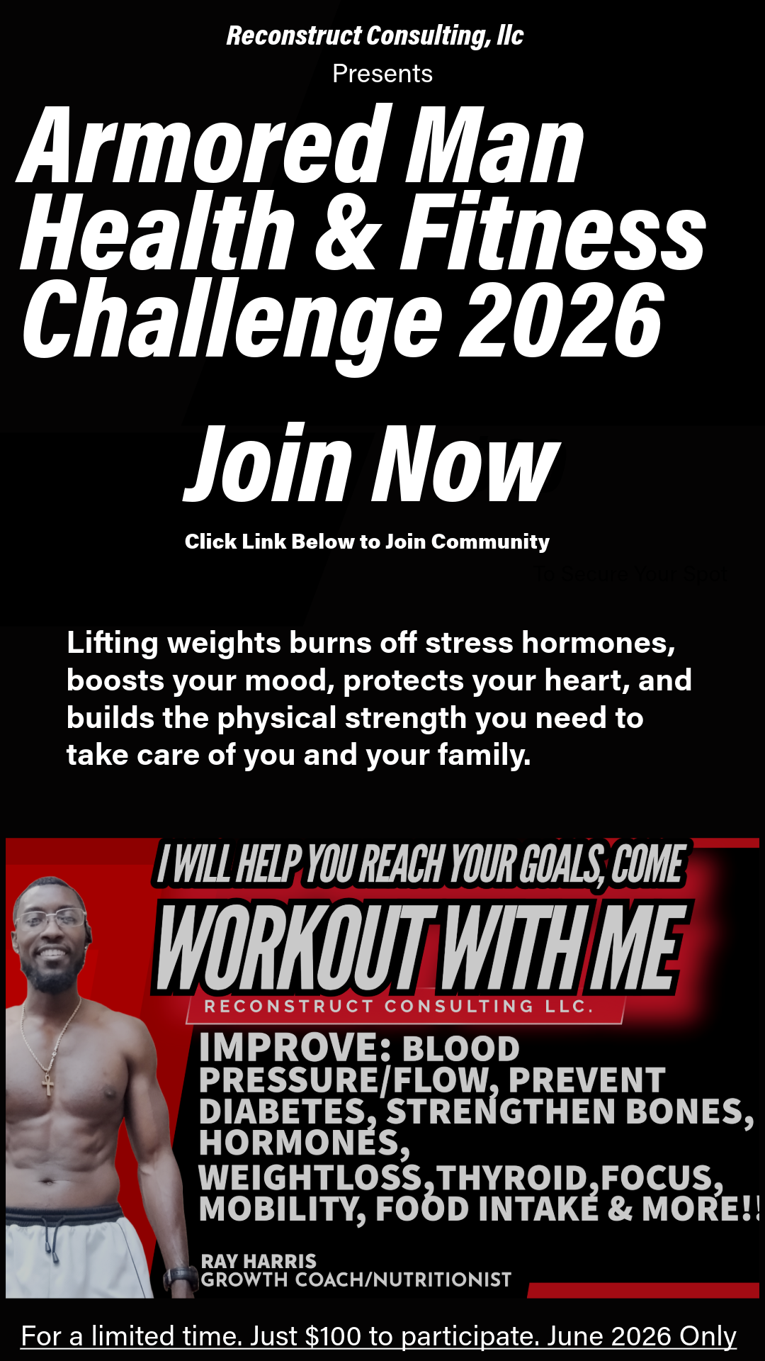 Armored Men Health and Fitness Challenge